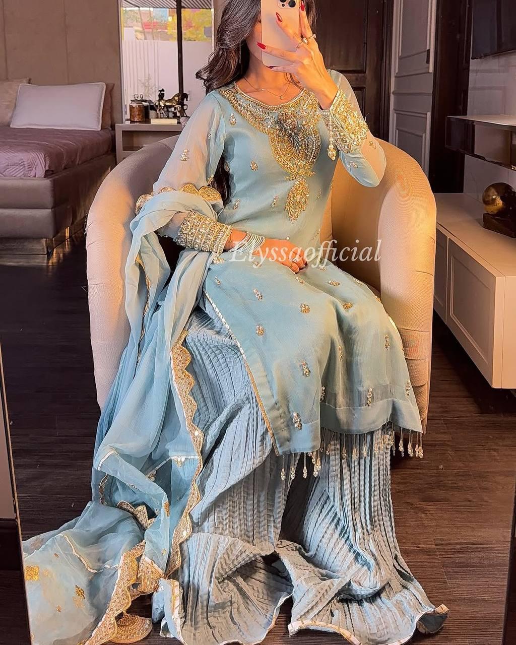 ANARKALI SET WITH SEQUENCE WORK