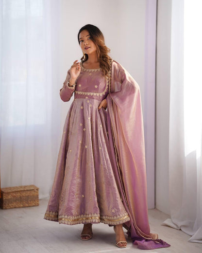 SILK ANARKALI SET- (SET OF 3)