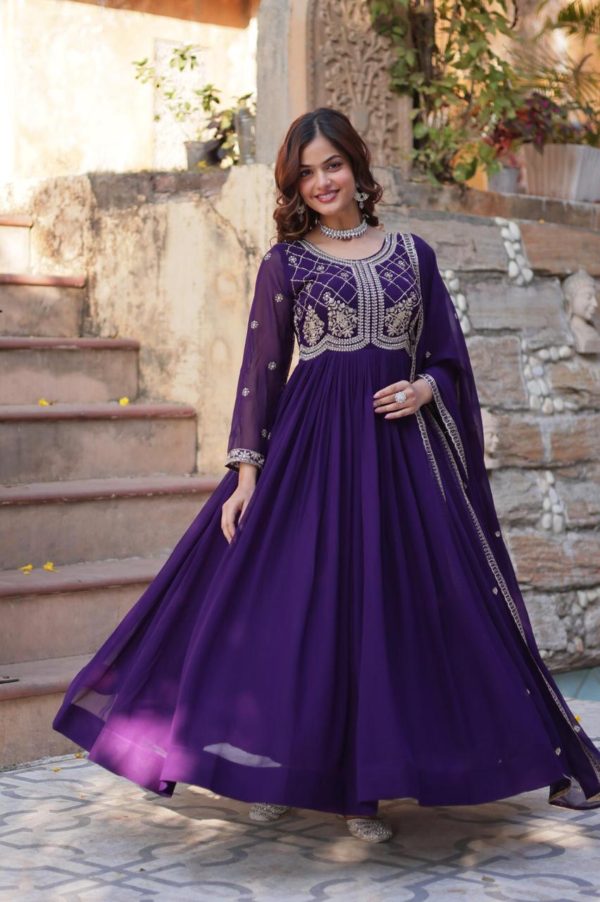 DESIGNER ANARKALI GOWN WITH EMBROIDERY WORK