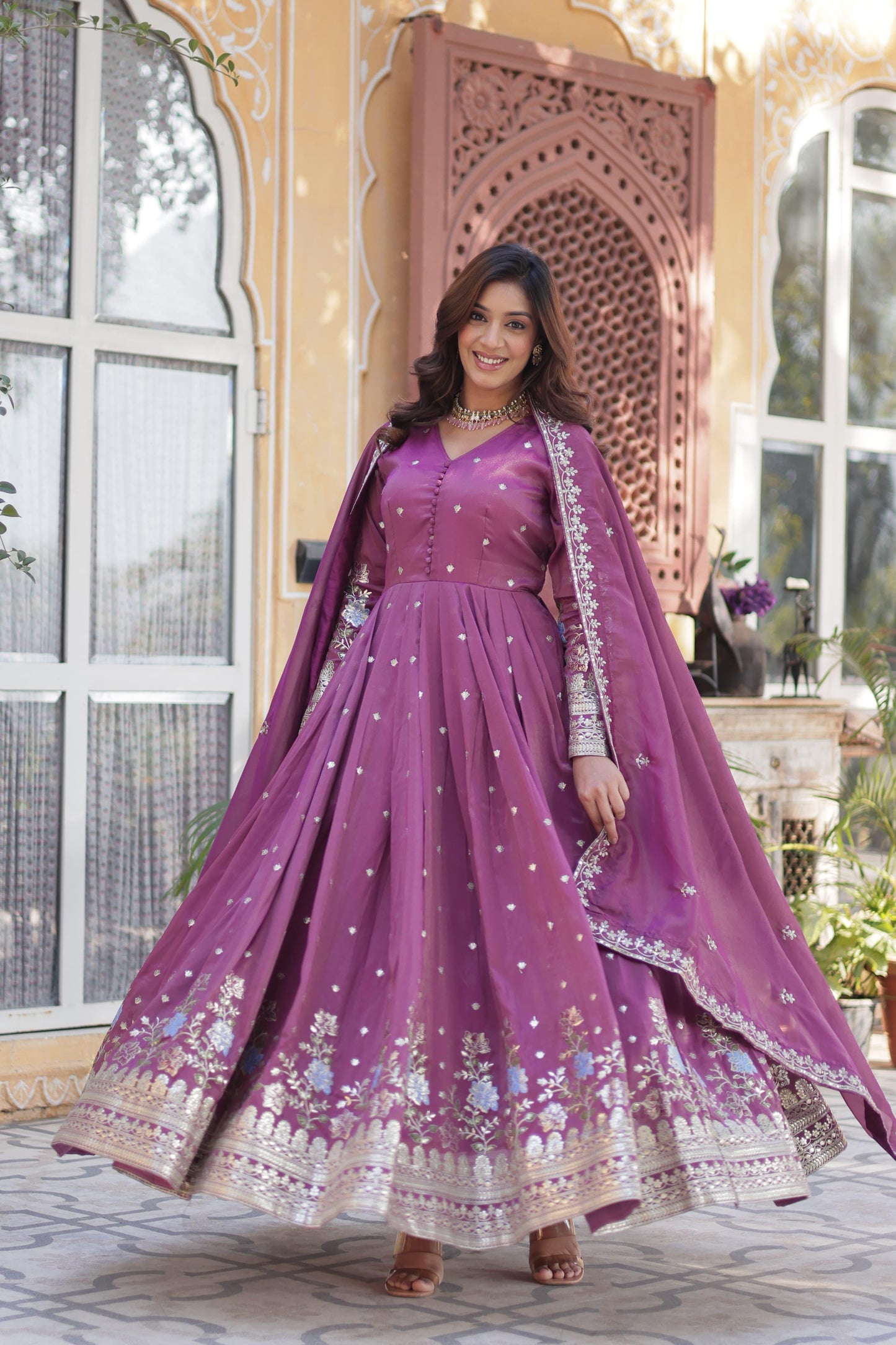 ANARKALI GOWN WITH EMBROIDERY WORK