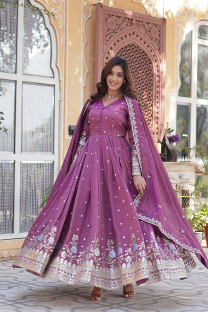 ANARKALI GOWN WITH EMBROIDERY WORK