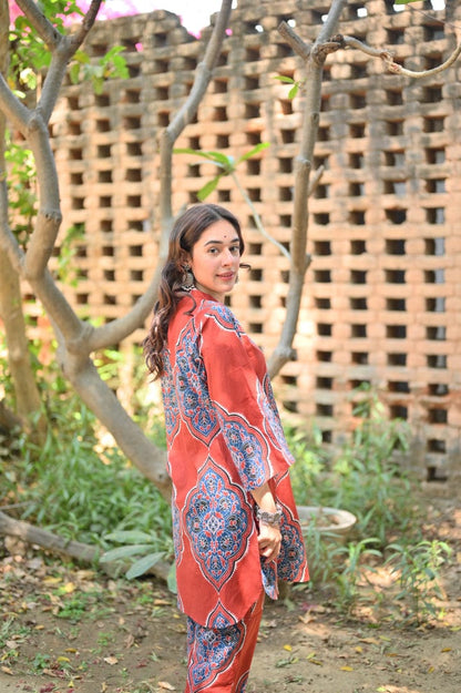 AZURE  RED CO-ORT SET
