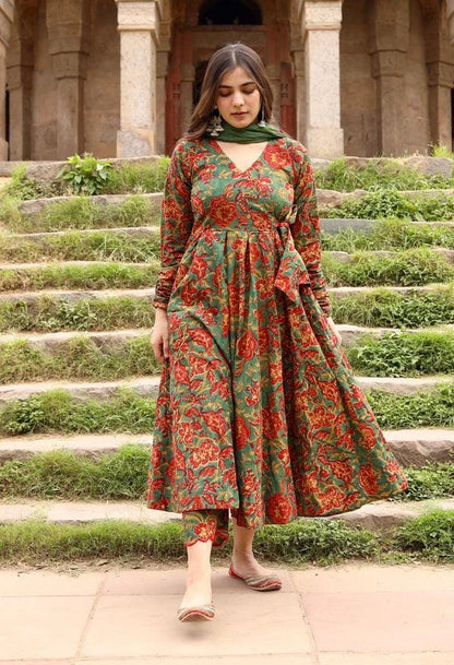 NOOR ANARKALI IN ENGLISH GREEN