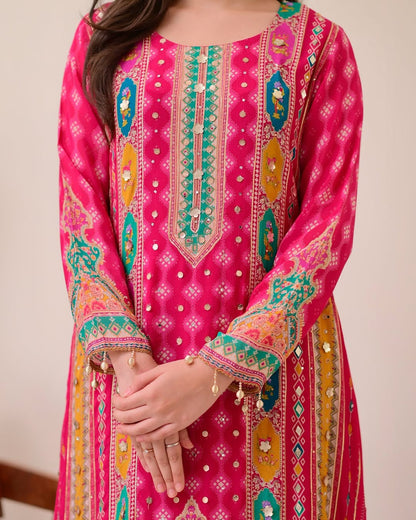PINK SHANTI ANARKALI KODI  ROUND SET