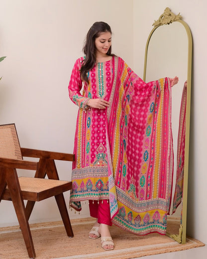 PINK SHANTI ANARKALI KODI  ROUND SET