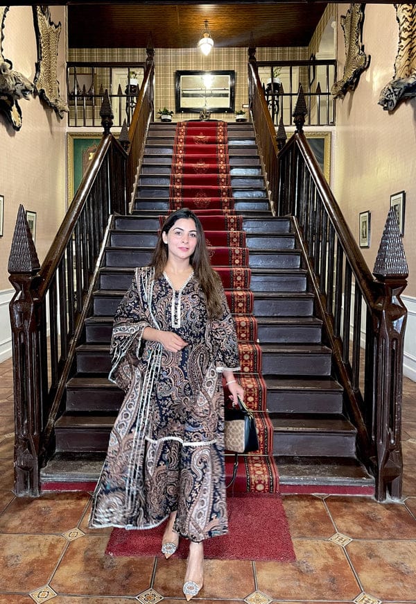 GREEN PAISLEY PRINT COTTON SUIT SET