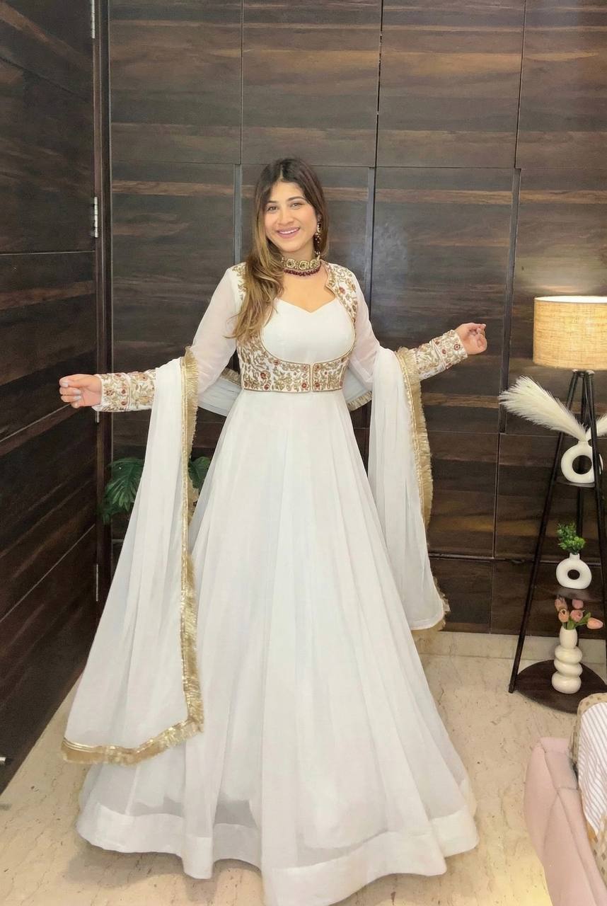 ANARKALI GOWN - WITH MULTI NEEDLE & EMBROIDERY WORK