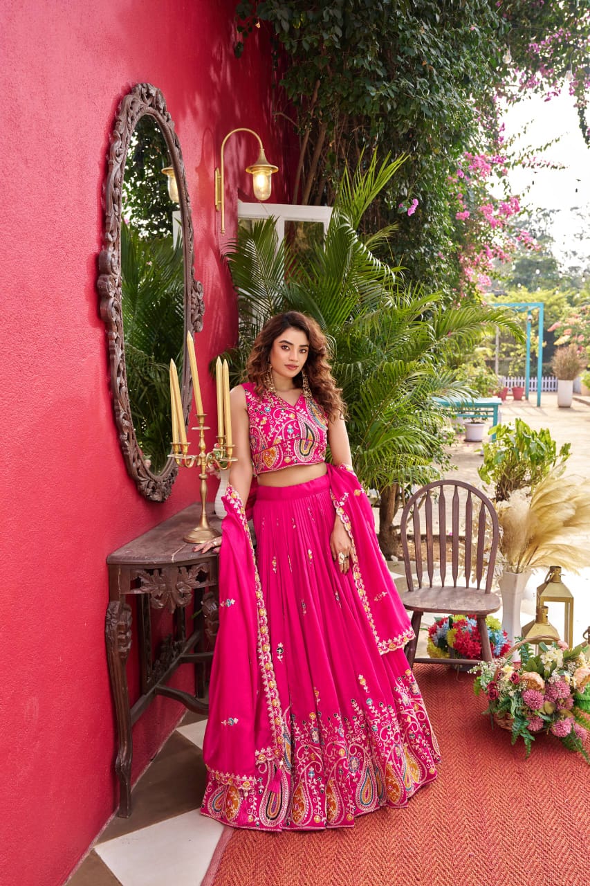 PURE VICHITRA EMBROIDERY SEQUENCE WORK LEHENGA CHOLI