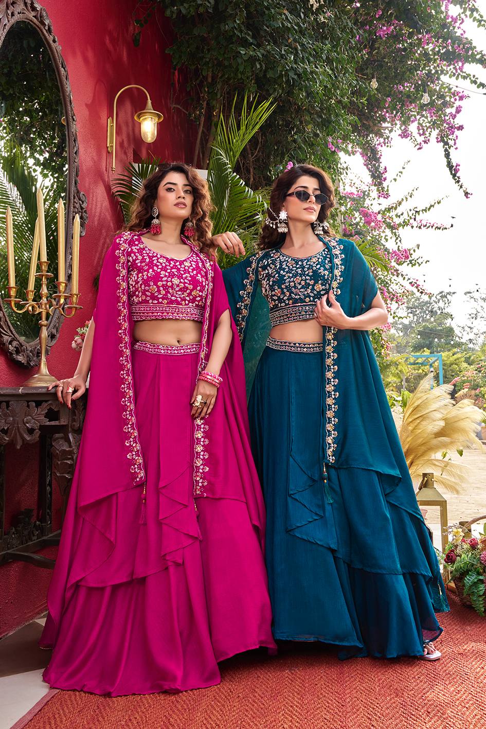 MINAAKSH- DESIGNER VICHITRA SILK LEHENGA (Fully Stitched)