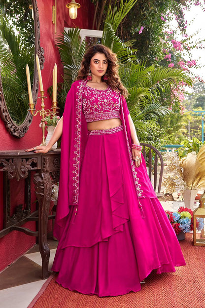 MINAAKSH- DESIGNER VICHITRA SILK LEHENGA (Fully Stitched)