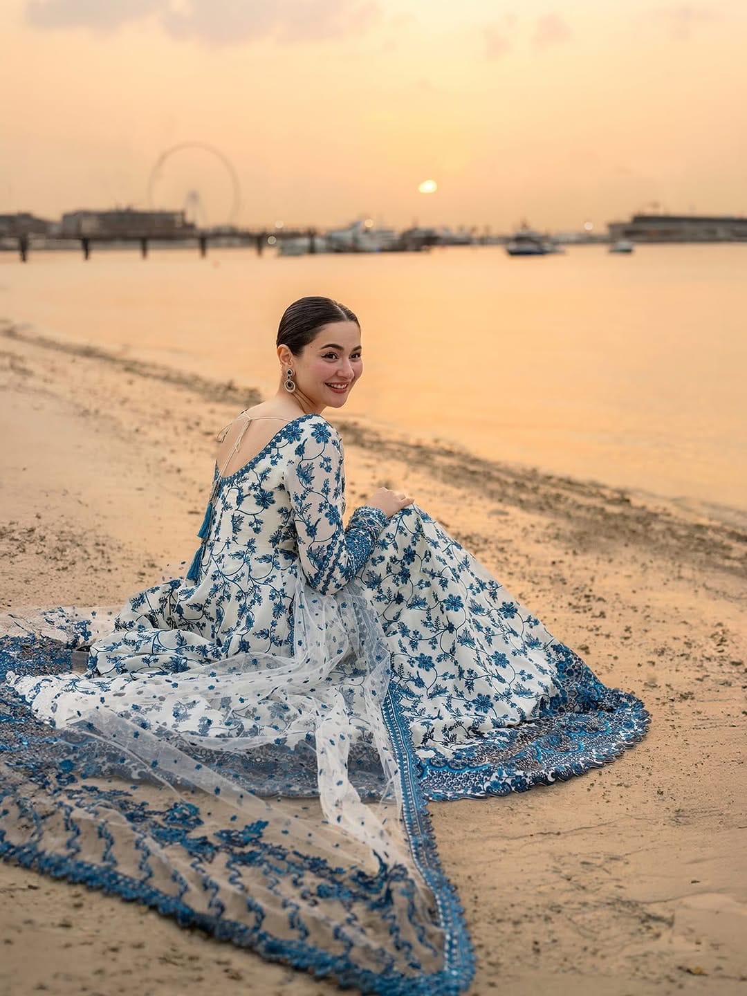 HANIA - LUXURY LAWN WHITE ORGANZA SILK ANARKALI GOWN