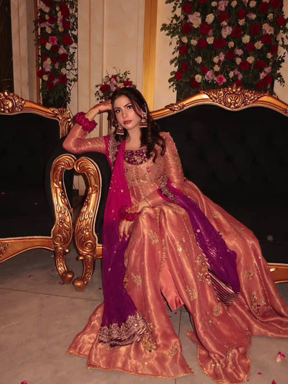 NEW DESIGNER FENDY SILK ANARKALI GOWN SET