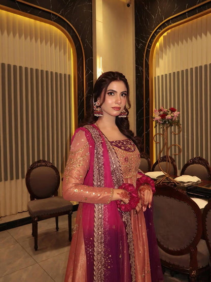 NEW DESIGNER FENDY SILK ANARKALI GOWN SET
