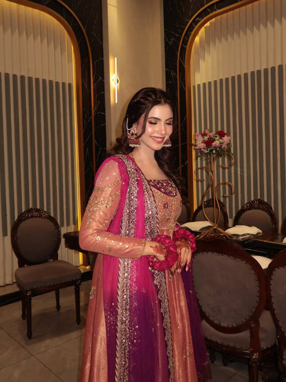 NEW DESIGNER FENDY SILK ANARKALI GOWN SET