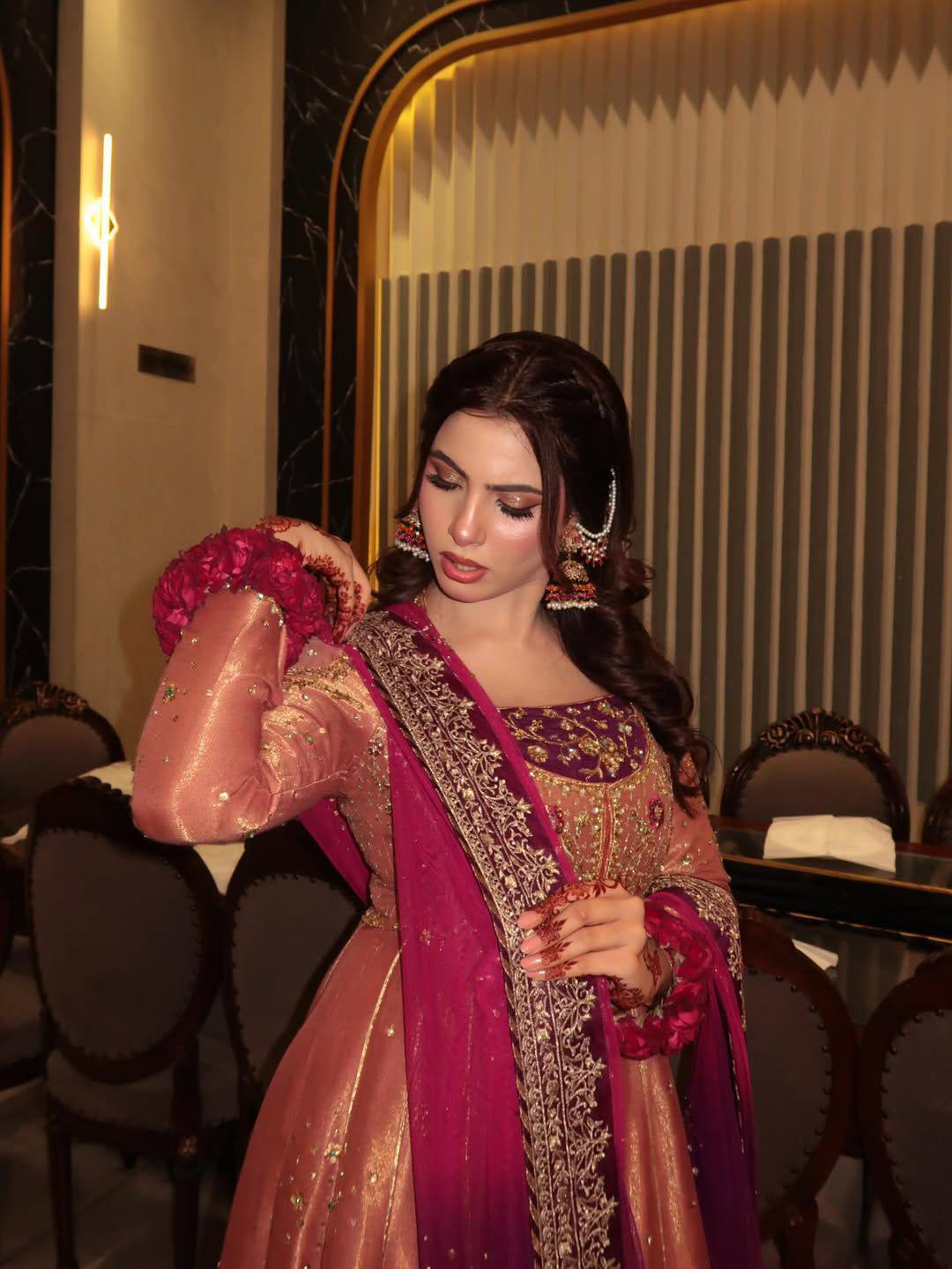 NEW DESIGNER FENDY SILK ANARKALI GOWN SET