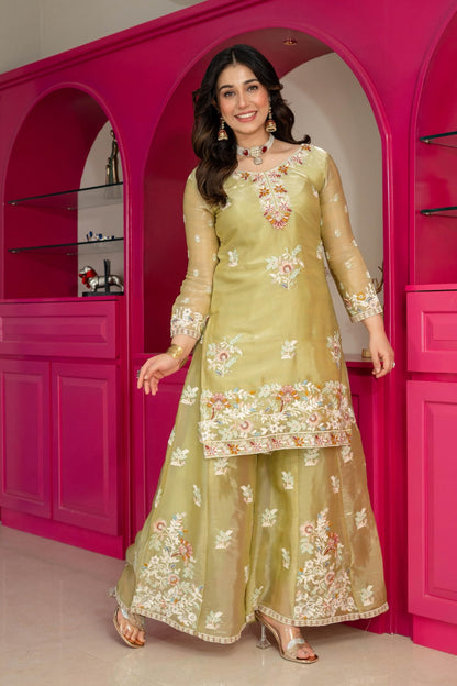 ZMY SILK SHARARA KURTA SET