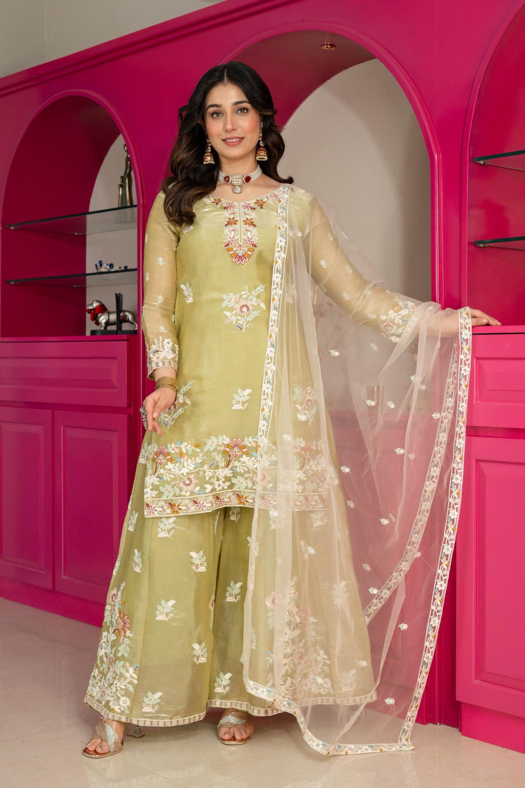 ZMY SILK SHARARA KURTA SET