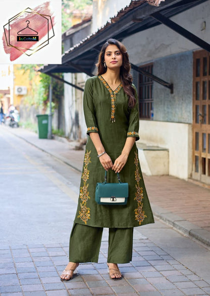 WOOGLEE RAHIMA PREMIUM STYLE KURTI AND BOTTOM SET