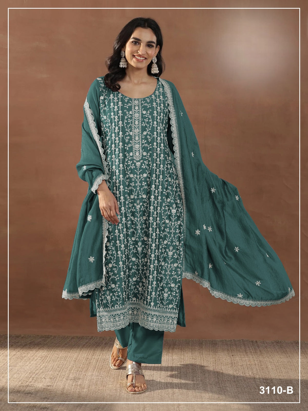 RANGOLI CRUSH STRAIGHT SUIT SET WITH DUPATTA