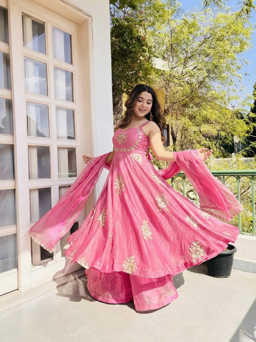 WEDDING SPECIAL SLEEVELESS ANARKALI GOWN