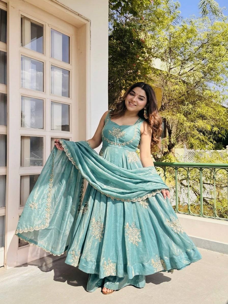 WEDDING SPECIAL SLEEVELESS ANARKALI GOWN