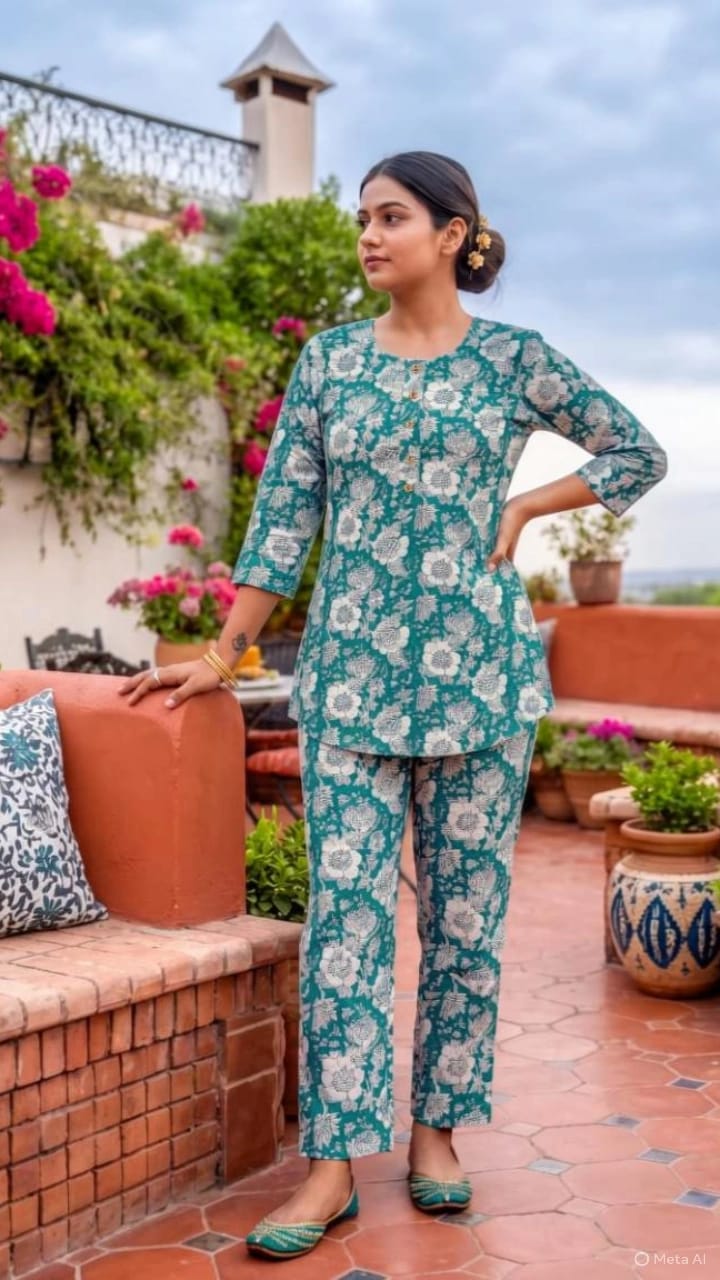 TIPS AND TOPS COTTON TRENDS VOL 5 COTTON PRINTED CO ORDS SET