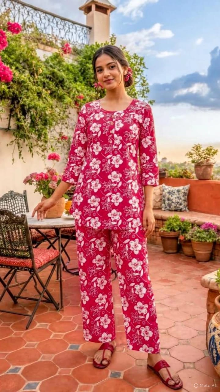 TIPS AND TOPS COTTON TRENDS VOL 5 COTTON PRINTED CO ORDS SET