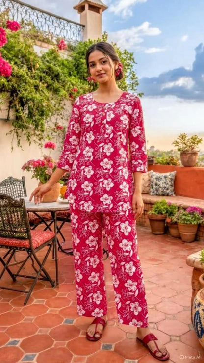 TIPS AND TOPS COTTON TRENDS VOL 5 COTTON PRINTED CO ORDS SET
