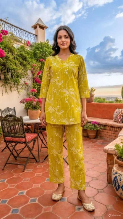 TIPS AND TOPS COTTON TRENDS VOL 5 COTTON PRINTED CO ORDS SET