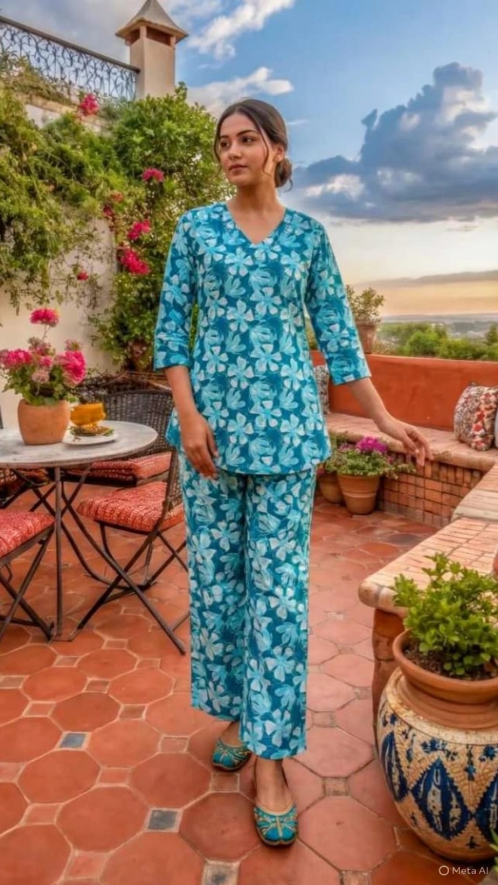 TIPS AND TOPS COTTON TRENDS VOL 5 COTTON PRINTED CO ORDS SET