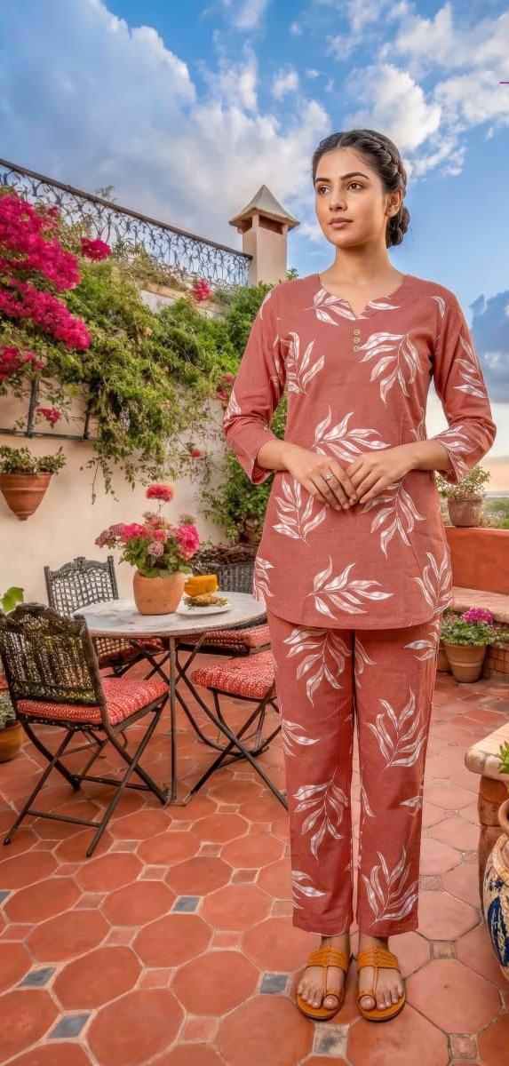 TIPS AND TOPS COTTON TRENDS VOL 5 COTTON PRINTED CO ORDS SET