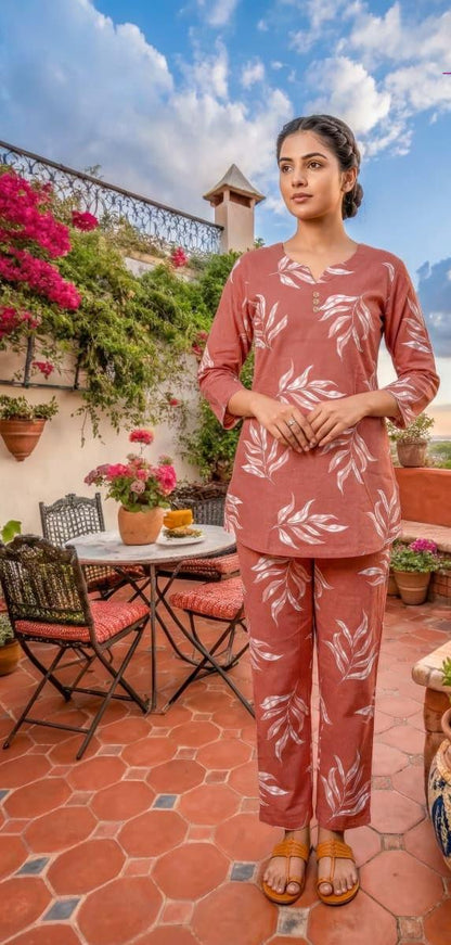 TIPS AND TOPS COTTON TRENDS VOL 5 COTTON PRINTED CO ORDS SET