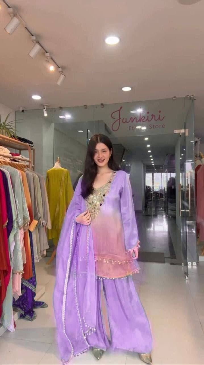 InCottoM - SHARARA KURTA SET WITH DUPATTA