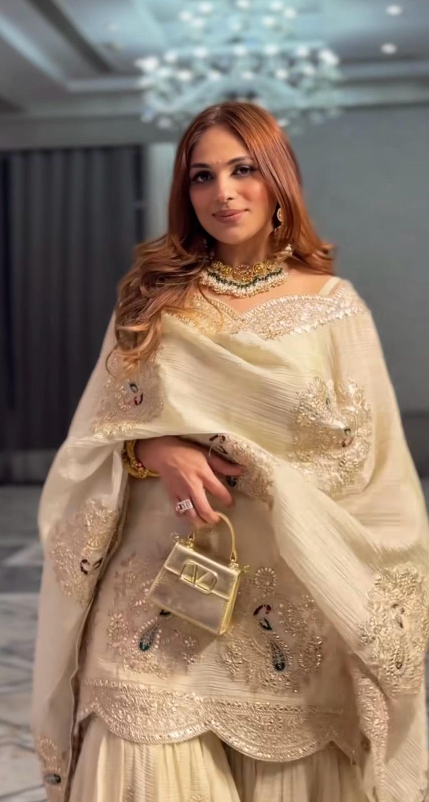 CHINON SILK WITH FULL SLEEVES EMBROIDERY WORK KURTI WITH PLAZZO