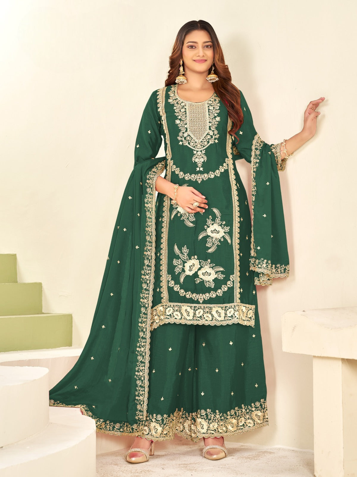 PURE CHINON KURTA SET WITH DUPATTA