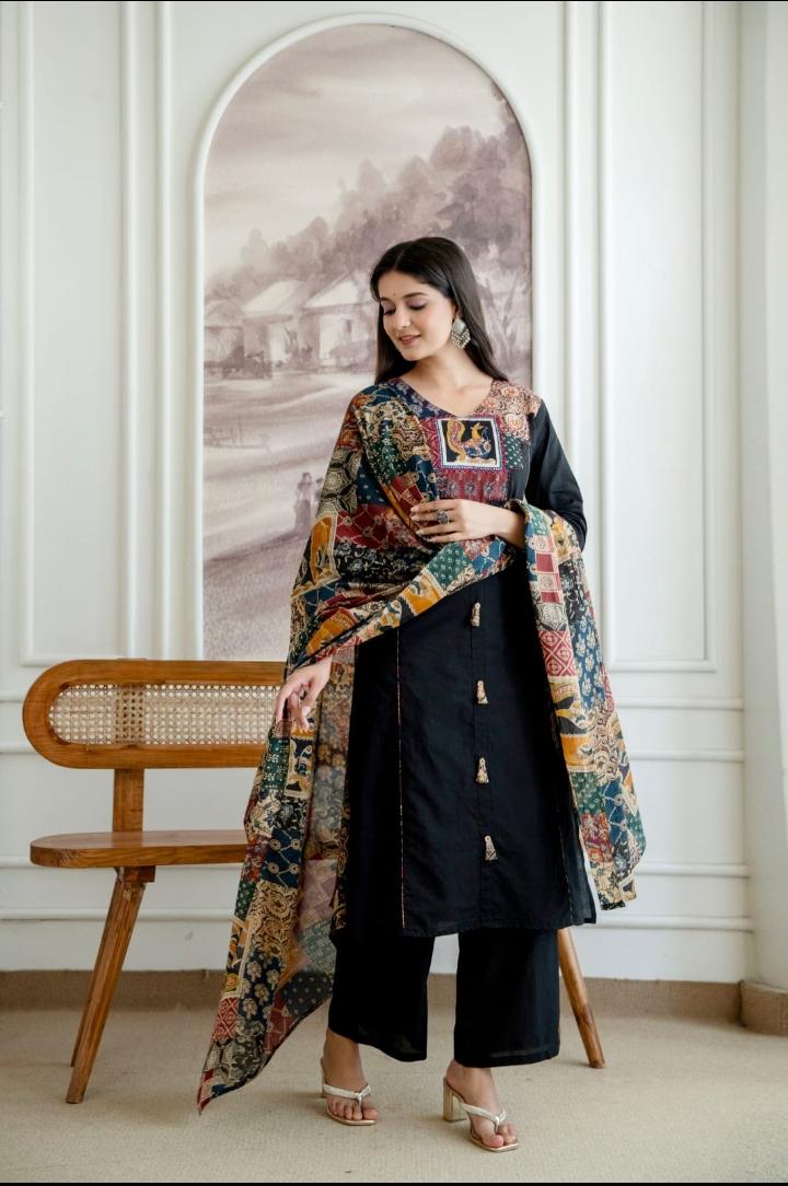 AAKRITI - TRENDY PATCH WORK COTTON SUIT SET