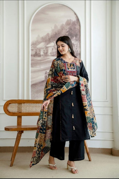 AAKRITI - TRENDY PATCH WORK COTTON SUIT SET