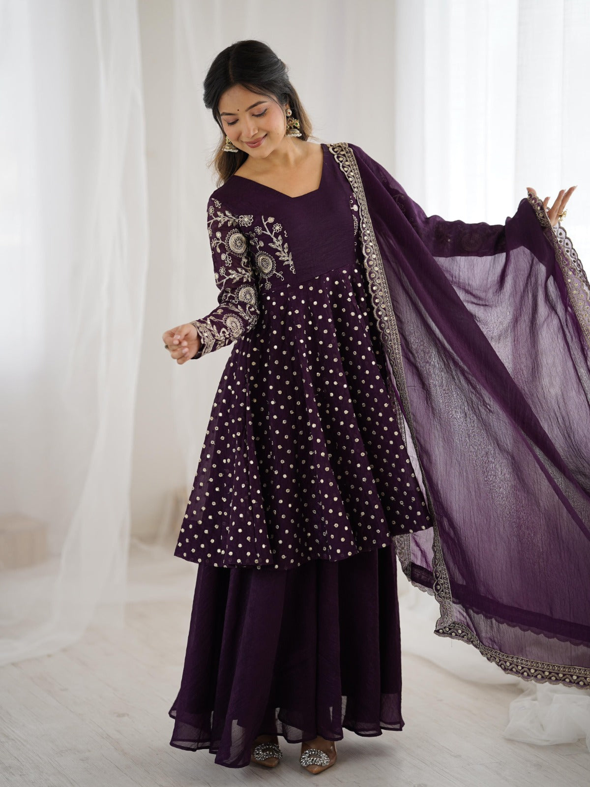 ELEGANT CRUNCHY SILK KURTA SET