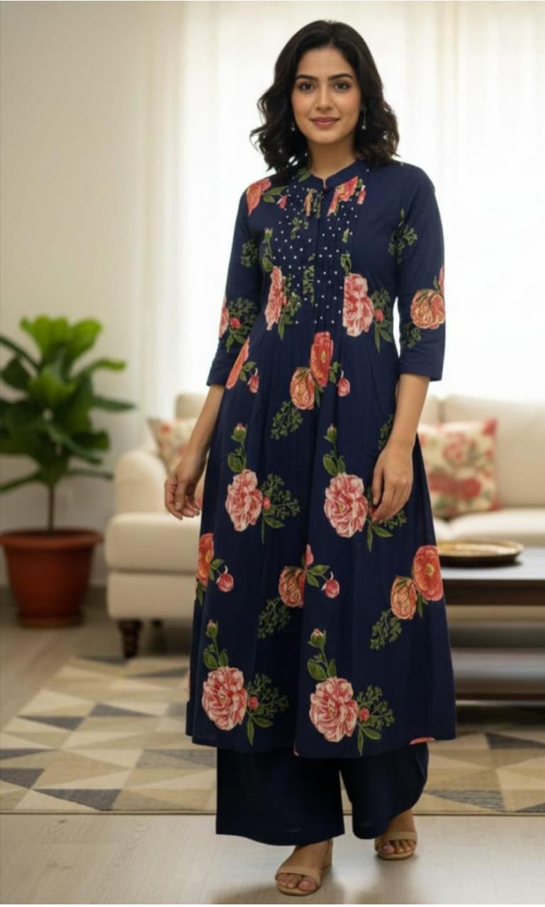 JAIPURI COTTON A-LINE CO-ORD SET FOR WOMEN