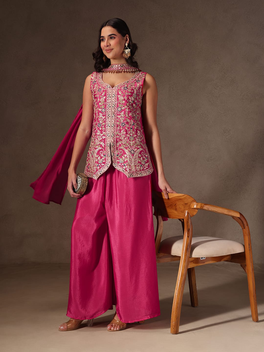LITMUS'S PEPLUM STYLES EMBROIDARED KURTA SUIT SET