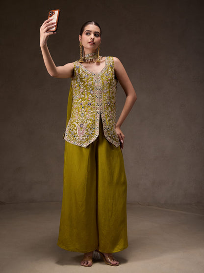 LITMUS'S PEPLUM STYLES EMBROIDARED KURTA SUIT SET