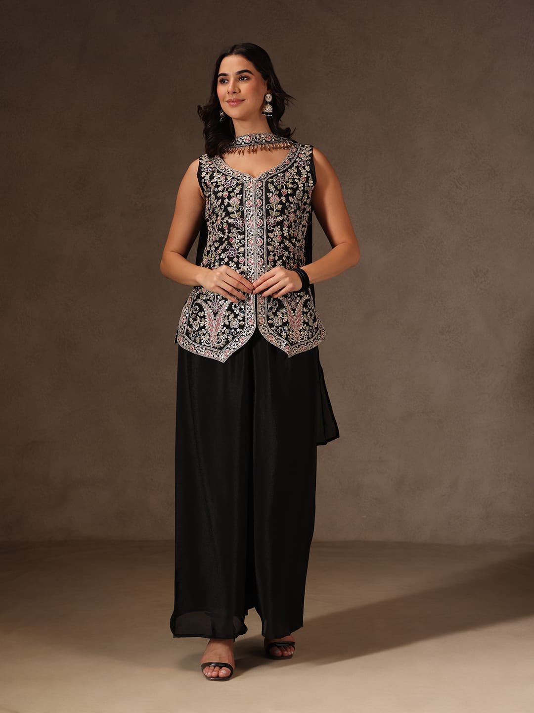 LITMUS'S PEPLUM STYLES EMBROIDARED KURTA SUIT SET