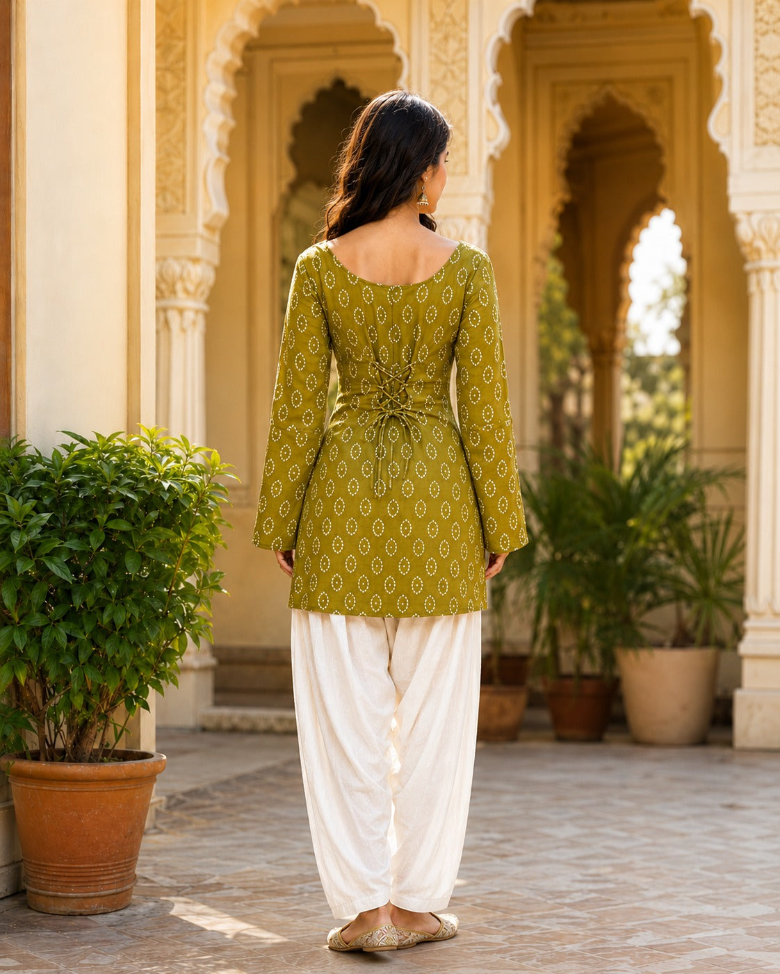 BANDHEJ PRINT COTTON TOP AND FARSI PANT FOR SUMMER'S