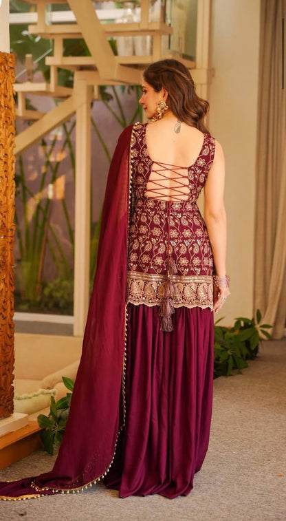 HEAVY EMBROIDERY SHARARA SUIT SET