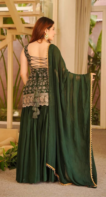 HEAVY EMBROIDERY SHARARA SUIT SET