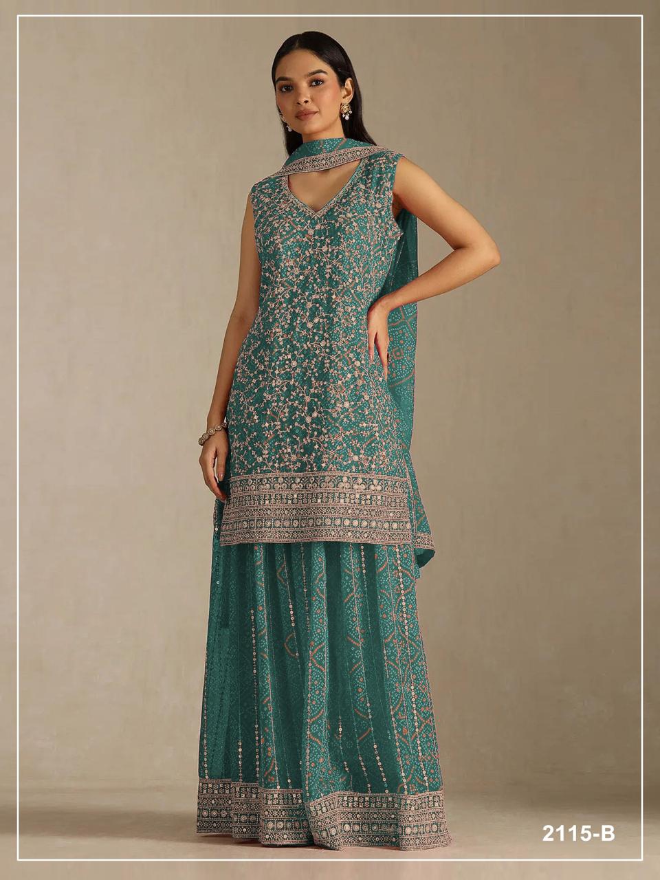 GEORGETTE SHARARA KURTA SET