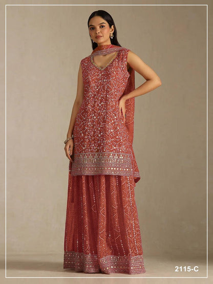 GEORGETTE SHARARA KURTA SET