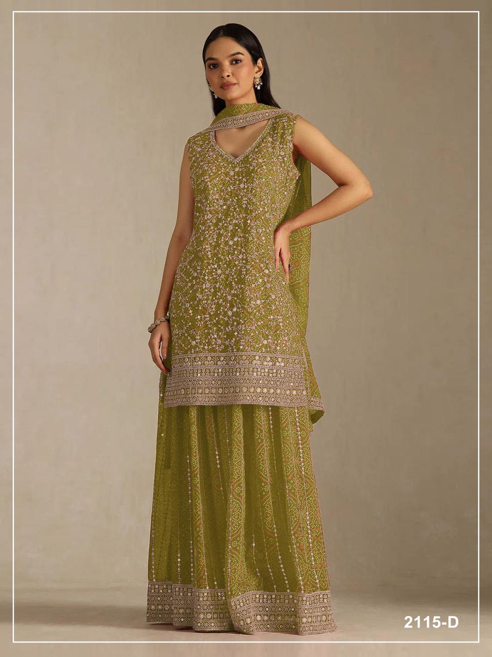 GEORGETTE SHARARA KURTA SET