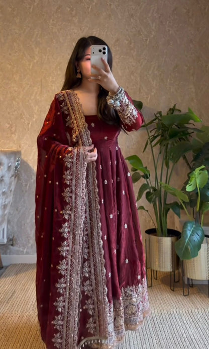 ANARKALI GOWN WITH HEAVY EMBROIDERY WORK