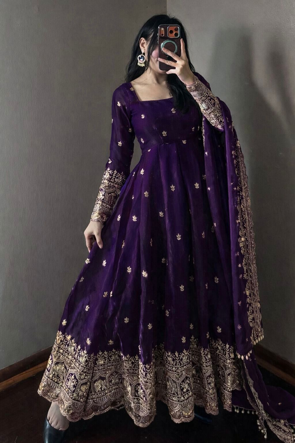 ANARKALI GOWN WITH HEAVY EMBROIDERY WORK